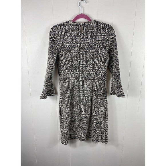J. McLaughlin Black White Shift Dress Bell Sleeves Knee Length Size XS Career - Picture 6 of 6